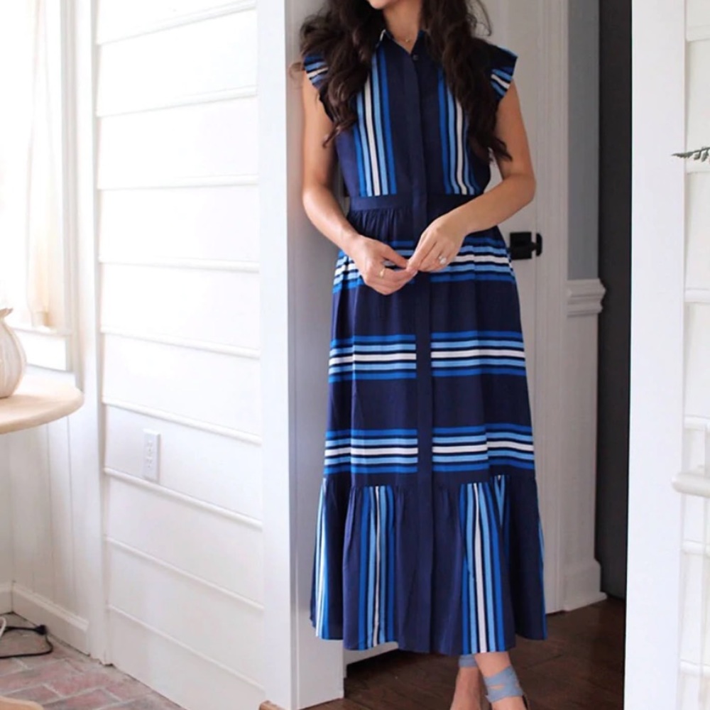 NWT Draper James striped midi shirt dress